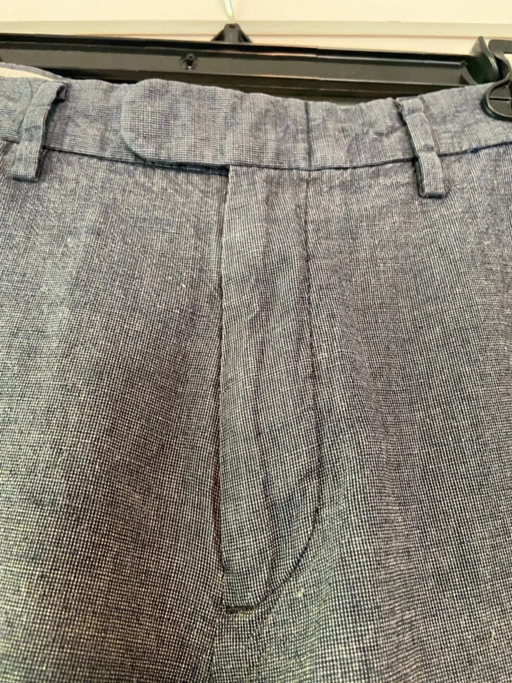 J. Crew Bowery Slim Men's Flat Front Blue Chinos Linen/Cotton Blend 34x31